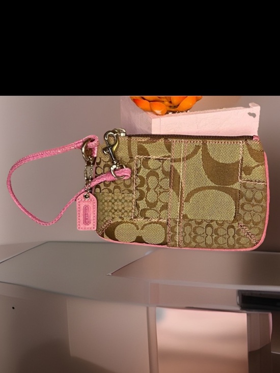 Coach Bleecker Signature Canvas Pink Floral Appliqué Tote & Canvas Wristlet - Picture 3 of 10